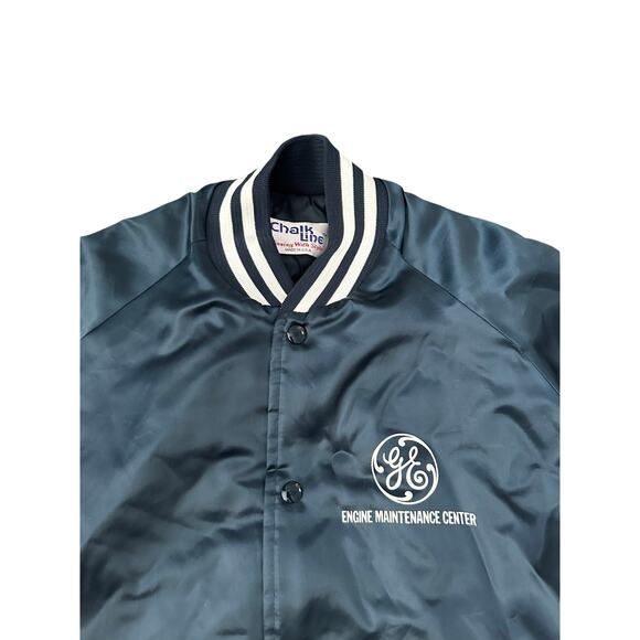 Vintage GE Engine Maintenance Insulated Chalk Line Mens XL Snap Jacket - Picture 1 of 9
